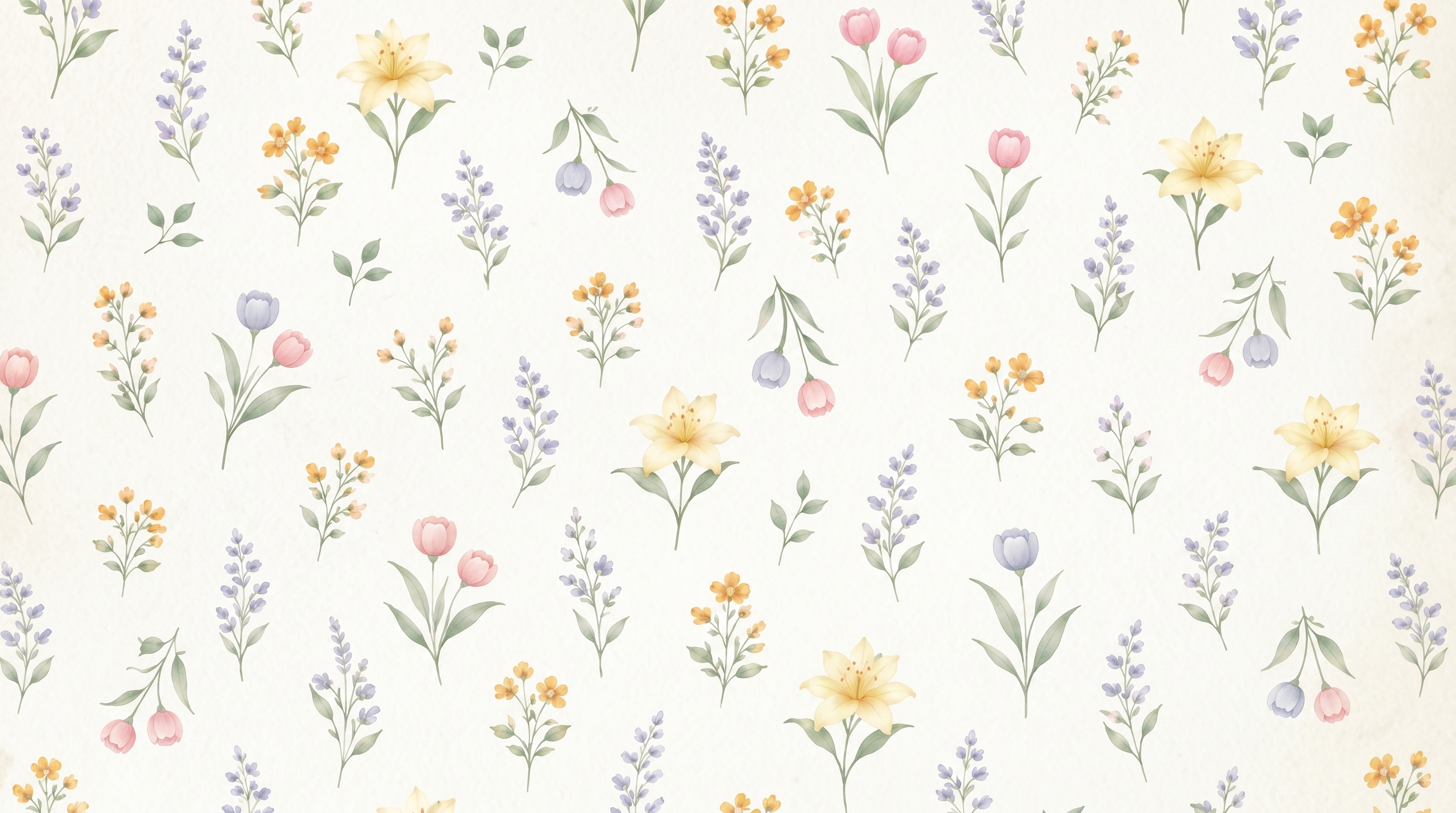 Padronagem floral em aquarela